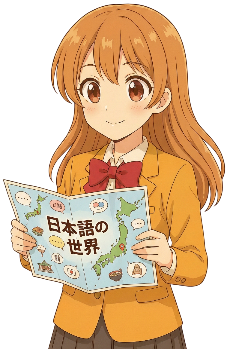 Japanese Grammar Map Illustration